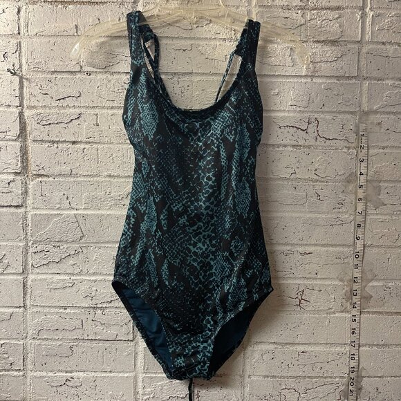 All in Motion Teal Snake Print One-Piece Swimsuit – Size M - Picture 1 of 8